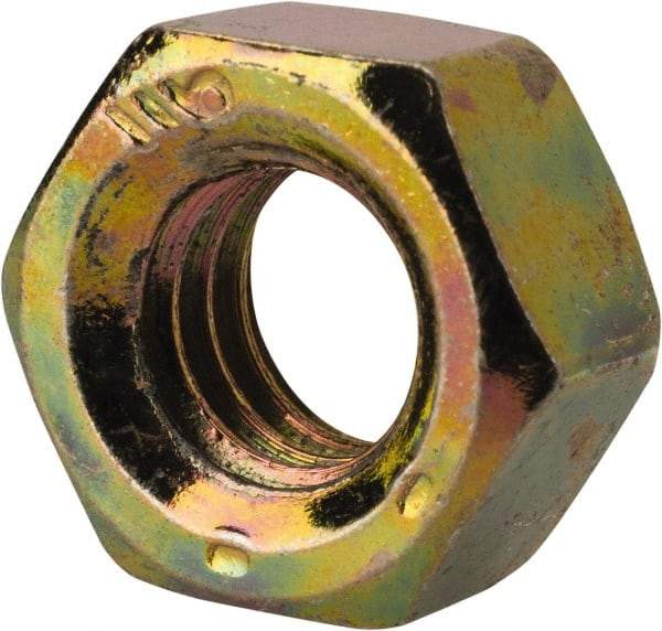 Value Collection - 5/16-18 UNC Steel Right Hand Hex Nut - 1/2" Across Flats, 17/64" High, Zinc Yellow Dichromate Finish - A1 Tooling