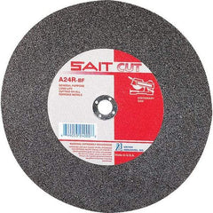 Sait - 12" 24 Grit Aluminum Oxide Cutoff Wheel - 1/8" Thick, 1" Arbor, 5,100 Max RPM, Use with Stationary Tools - A1 Tooling