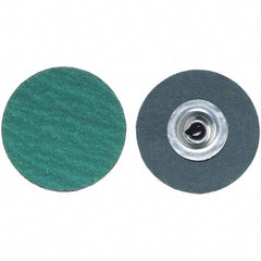 Merit Abrasives - 2" Disc Diam, 60 Grit, Zirconia Alumina Quick Change Disc - Type S Attaching System, Coated, Medium Grade, 30,000 RPM, R801 Series - A1 Tooling