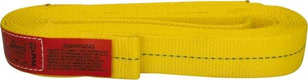 Lift-All - 12' Long x 2" Wide, 6,400 Lb Vertical Capacity, 1 Ply, Polyester Web Sling - 5,000 Lb Choker Capacity, Yellow - A1 Tooling