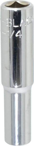 Blackhawk by Proto - 1/4", 1/4" Drive, Deep Hand Socket - 6 Points, 2" OAL, Chrome Finish - A1 Tooling