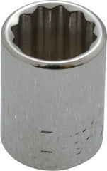 Blackhawk by Proto - 1/4" Drive, Standard Hand Socket - 12 Points, 7/8" OAL, Chrome Finish - A1 Tooling