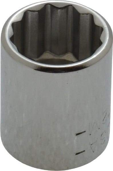 Blackhawk by Proto - 1/4" Drive, Standard Hand Socket - 12 Points, 7/8" OAL, Chrome Finish - A1 Tooling