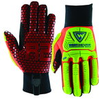Synthetic Leather Double Palm Reinforced Red Silicone Palm Gloves X-Large - A1 Tooling