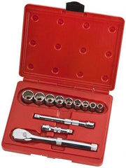 Proto - 12 Piece 3/8" Drive Full Polish Finish Socket Set - 12 Points, 1/4" to 3/4" Range, Inch Measurement Standard - A1 Tooling