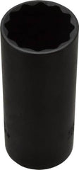 Proto - 1-1/16", 1/2" Drive, Deep Hand Socket - 12 Points, 3-1/4" OAL, Alloy Steel, Black Finish - A1 Tooling