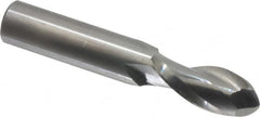 Onsrud - 1/2" Cutting Diam x 1-1/8" Length of Cut, 2 Flute, Upcut Spiral Router Bit - Uncoated, Right Hand Cut, Solid Carbide, 3" OAL x 1/2" Shank Diam, Ball End Taper, 30° Helix Angle - A1 Tooling