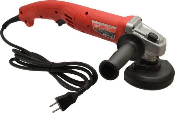 Milwaukee Tool - 4-1/2" Wheel Diam, 11,000 RPM, Corded Angle & Disc Grinder - 5/8-11 Spindle, 120 Volts, 11 Amps - A1 Tooling