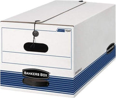 BANKERS BOX - 1 Compartment, 12 Inch Wide x 24 Inch Deep x 10 Inch High, File Storage Box - 1 Ply Side, 2 Ply Bottom, 2 Ply End, White and Blue - A1 Tooling