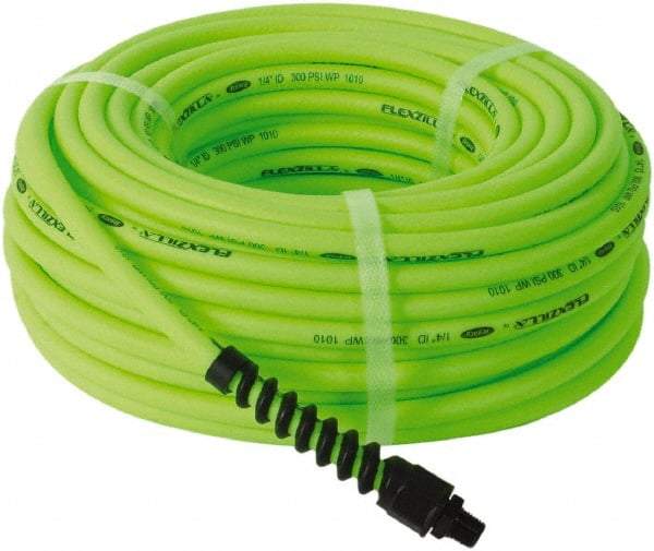 Legacy - 1/4" ID x 0.46" OD 50' Long Multipurpose Air Hose - MNPT x MNPT Ends, 300 Working psi, 150°, 1/4" Fitting, Green - A1 Tooling