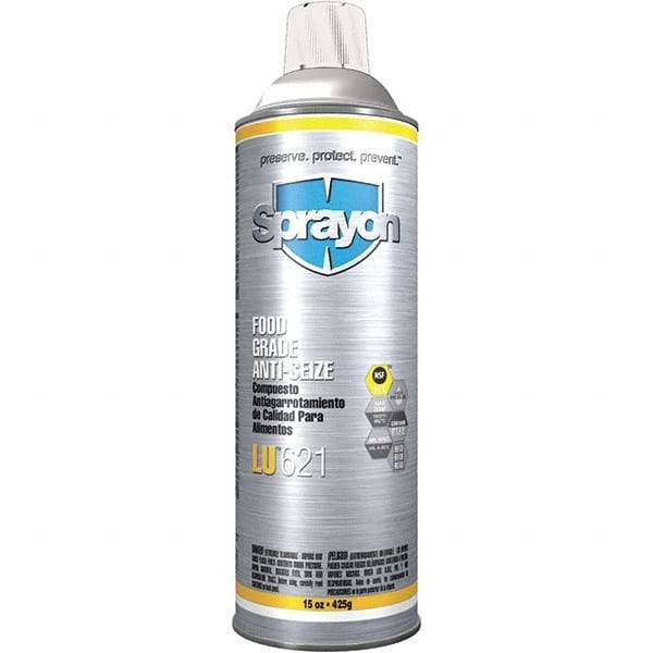 Sprayon - Aerosol General Purpose Anti-Seize Lubricant - Nickel/Aluminum/Copper, 1,800°F, White, Food Grade, Water Resistant - A1 Tooling