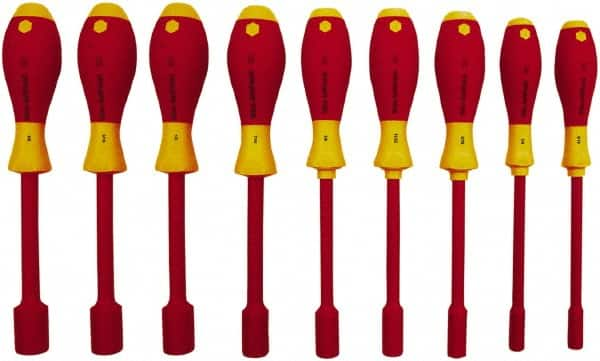 Wiha - 9 Piece 3/16 to 5/8" Insulated Nutdriver Set - Cushion Grip Handle - A1 Tooling