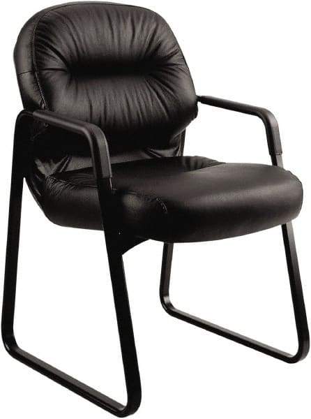 Hon - 36" High Guest Chair - 31" Wide x 35-3/4" Deep, Leather, Memory Foam Seat, Black - A1 Tooling