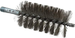 Schaefer Brush - 4-1/2" Brush Length, 2-1/2" Diam, Double Stem, Single Spiral Tube Brush - 7-1/4" Long, Stainless Steel, 1/4" NPSM Male Connection - A1 Tooling