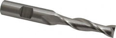 Cleveland - 13/32", 1-3/4" LOC, 1/2" Shank Diam, 3-3/4" OAL, 2 Flute, High Speed Steel Square End Mill - Single End, Uncoated, Spiral Flute, 30° Helix, Centercutting, Right Hand Cut, Right Hand Flute, Series HG-2 - A1 Tooling