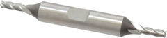 Cleveland - 9/64", 7/16" LOC, 3/8" Shank Diam, 3-1/8" OAL, 4 Flute, High Speed Steel Square End Mill - Double End, Uncoated, Spiral Flute, 30° Helix, Centercutting, Right Hand Cut, Right Hand Flute, Series HD-4C - A1 Tooling