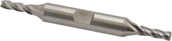 Cleveland - 11/64", 1/2" LOC, 3/8" Shank Diam, 3-1/4" OAL, 4 Flute, High Speed Steel Square End Mill - Double End, Uncoated, Spiral Flute, 30° Helix, Centercutting, Right Hand Cut, Right Hand Flute, Series HD-4C - A1 Tooling