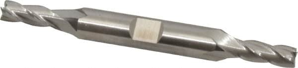 Cleveland - 1/4", 5/8" LOC, 3/8" Shank Diam, 3-3/8" OAL, 4 Flute, Cobalt Square End Mill - Double End, Uncoated, Spiral Flute, 30° Helix, Centercutting, Right Hand Cut, Right Hand Flute, Series HDC-4C - A1 Tooling