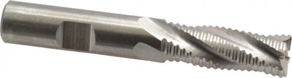 Cleveland - 1/2" Diam, Coarse Pitch, 1-1/4" LOC, 4 Flute Powdered Metal Roughing Square End Mill - Uncoated, 3-1/4" OAL, 1/2" Shank Diam, Single End, 30° Helix - A1 Tooling