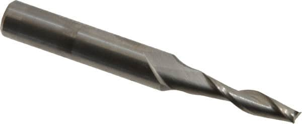 Onsrud - 5/32" Cutting Diam x 5/8" Length of Cut, 2 Flute, Upcut Spiral Router Bit - Uncoated, Right Hand Cut, Solid Carbide, 2" OAL x 1/4" Shank Diam, Double Edge, 30° Helix Angle - A1 Tooling