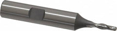 Cleveland - 1/8" Diam, 3/8" LOC, 2 Flute Cobalt Ball End Mill - Uncoated, Single End, 2-5/16" OAL, 3/8" Shank Diam, Spiral Flute - A1 Tooling