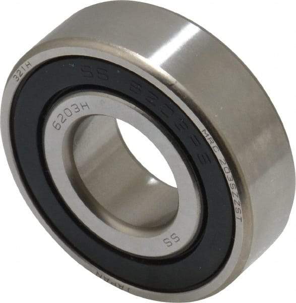 SKF - 17mm Bore Diam, 40mm OD, Double Seal Deep Groove Radial Ball Bearing - 12mm Wide, 1 Row, Round Bore, 4,750 Nm Static Capacity, 7,650 Nm Dynamic Capacity - A1 Tooling