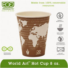 ECO PRODUCTS - World Art Renewable Compostable Hot Cups, 8 oz, 50/PK, 20 PK/CT - Plum - A1 Tooling