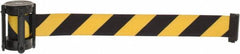 Tensator - 5" High x 90" Long x 2" Wide Barrier Replacement Cassette - Plastic, Black Powder Finish, Black/Yellow, Use with Tensabarrier - A1 Tooling