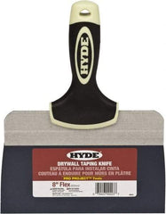 Hyde Tools - 8" Wide Spring Blade Tempered Steel Taping Knife - Flexible, Soft Grip Plastic Overmold Handle, 10-1/2" OAL - A1 Tooling