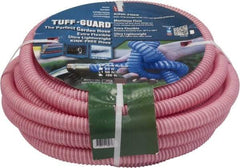 JGB Enterprises - 50' Long Garden Hose - 5/8" Diam, 5/8" GHT, Polypropylene, 100 psi, Hot Water Compatible, All Season, Pink - A1 Tooling