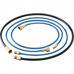 Dynabrade - 1/4" ID x 3/8" OD 6' Long Hose - Female/Male Ends, 90 Working psi, 1/4" Fitting, Black & Blue - A1 Tooling