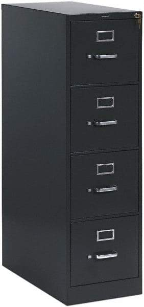 Hon - 15" Wide x 52" High x 26-1/2" Deep, 4 Drawer Vertical File with Lock - Steel, Charcoal - A1 Tooling