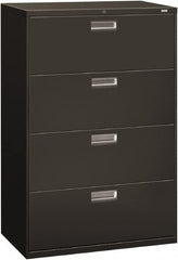 Hon - 36" Wide x 53-1/4" High x 19-1/4" Deep, 4 Drawer Lateral File - Steel, Charcoal - A1 Tooling