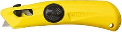 PHC - Springback Utility Knife - 1-5/8" Blade, Yellow Plastic Handle, 1 Blade Included - A1 Tooling