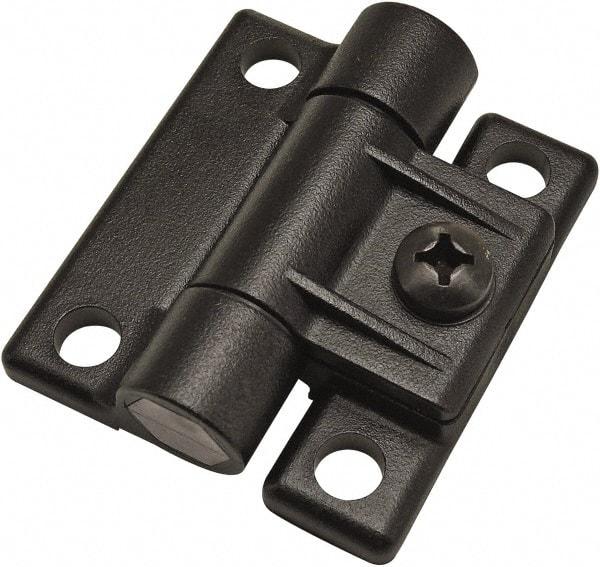 80/20 Inc. - 2-1/4" Long x 2-1/2" Wide x 19.56mm Thick, Adjustable Hinge - Black Acetal, No Finish - A1 Tooling