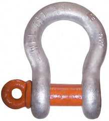 CM - 3/4" Nominal Chain Size, 6.5 Ton Carbon Steel Screw Anchor Shackle - 31/32" Diam, 7/8" Pin Diam, 1-1/4" Wide Inside Jaw, 1-3/4" Inside Width - A1 Tooling