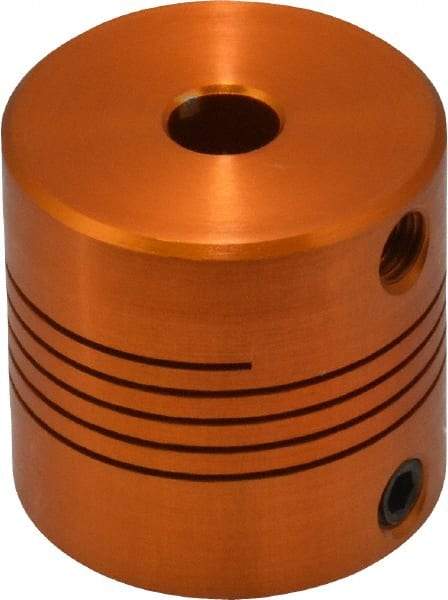 Lovejoy - 1/4" Max Bore Diam, Flexible Screw Hub Coupling - 1" OD, 1" OAL, Anodized Aluminum - A1 Tooling