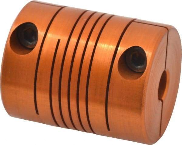 Lovejoy - 1/4" Max Bore Diam, Flexible Clamp Hub Coupling - 1" OD, 1-1/4" OAL, Anodized Aluminum - A1 Tooling