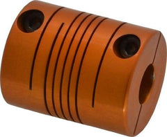 Lovejoy - 3/8" Max Bore Diam, Flexible Clamp Hub Coupling - 1" OD, 1-1/4" OAL, Anodized Aluminum - A1 Tooling