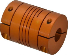 Lovejoy - 3/8" Max Bore Diam, Flexible Clamp Hub Coupling - 1.12" OD, 1-1/2" OAL, Anodized Aluminum - A1 Tooling