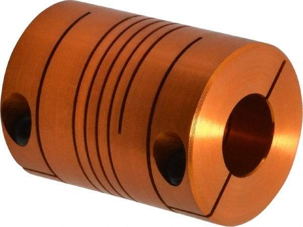 Lovejoy - 1/2" Max Bore Diam, Flexible Screw Hub Coupling - 1.12" OD, 1-1/2" OAL, Anodized Aluminum - A1 Tooling