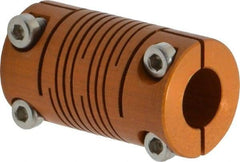 Lovejoy - 1/4" Max Bore Diam, Flexible Clamp Hub Coupling - 1/2" OD, 0.9" OAL, Anodized Aluminum - A1 Tooling