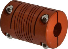 Lovejoy - 1/2" Max Bore Diam, Flexible Clamp Hub Coupling - 1" OD, 1-1/2" OAL, Anodized Aluminum - A1 Tooling