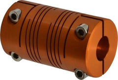 Lovejoy - 3/4" Max Bore Diam, Flexible Clamp Hub Coupling - 1-1/2" OD, 2.63" OAL, Anodized Aluminum - A1 Tooling