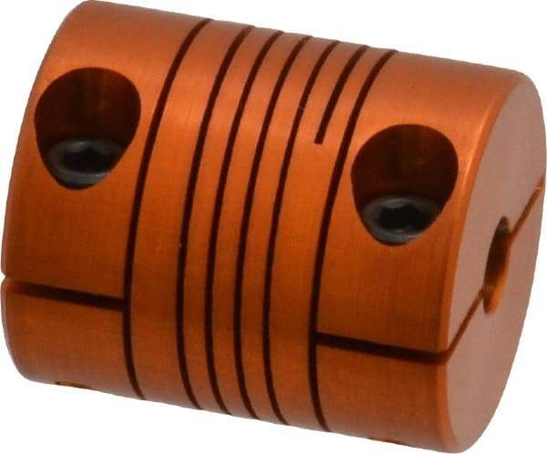 Lovejoy - 3/16" Max Bore Diam, Flexible Clamp Hub Coupling - 3/4" OD, 0.9" OAL, Anodized Aluminum - A1 Tooling