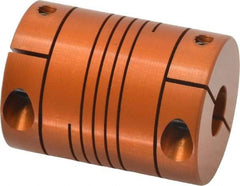 Lovejoy - 1/4" Max Bore Diam, Flexible Clamp Hub Coupling - 1.12" OD, 1-1/2" OAL, Anodized Aluminum - A1 Tooling