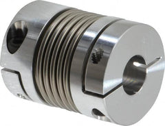 Lovejoy - 1/2" Max Bore Diam, Flexible Bellows Clamp Coupling - 1.28" OD, 1.614" OAL, Aluminum Hub with Stainless Steel Bellows - A1 Tooling