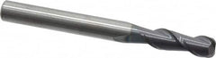 Accupro - 1/4", 2 Flute, Single End, Solid Carbide, 0.06" Corner Radius End Mill - 2-1/2" OAL, 40° Helix, Right Hand Flute, 3/4" LOC, Right Hand Cut - A1 Tooling