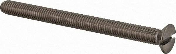 Value Collection - M6x1.00 Metric Coarse, 75mm OAL Slotted Drive Machine Screw - Flat Head, Grade 18-8 & A2 Stainless Steel, Uncoated, Without Washer - A1 Tooling