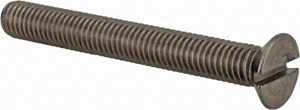 Value Collection - M8x1.25 Metric Coarse, 65mm OAL Slotted Drive Machine Screw - Flat Head, Grade 18-8 & A2 Stainless Steel, Uncoated, Without Washer - A1 Tooling